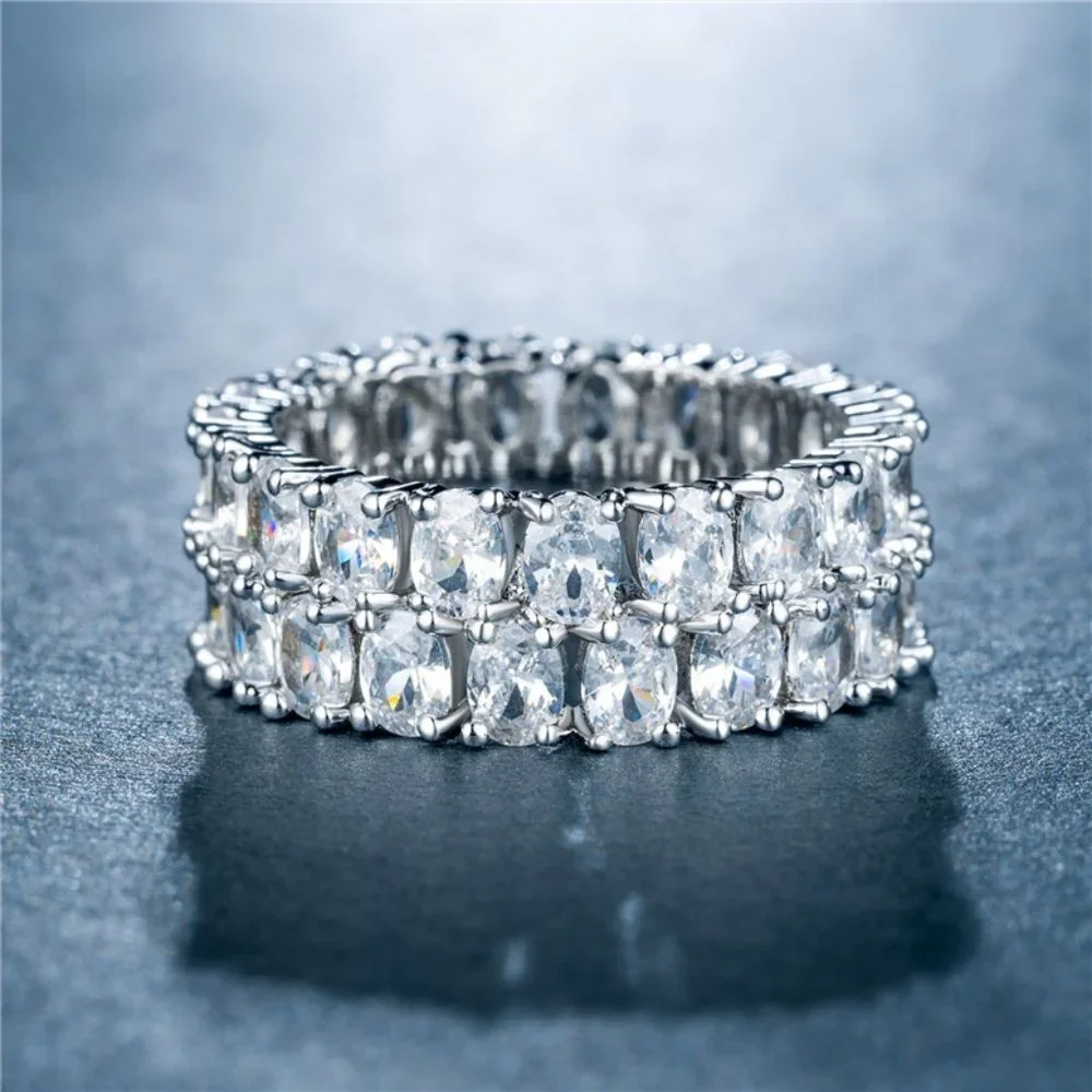 ❤️Exclusive 925 Silver Plated Beautiful White CZ Couples Ring, GPMB1464